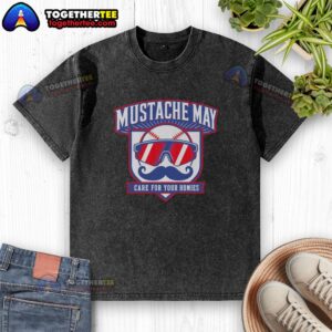Alt Text: Good Mustache May 2026 Care For Your Homies washed t-shirt featuring a stylish design perfect for mustache lovers.