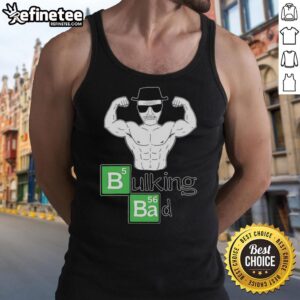 Muscular old man posing in a tank top, showcasing impressive biceps for bulking in fitness attire.