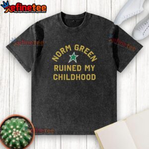 Nice Minnesota Wild Norm Green Ruined My Childhood Star washed t-shirt featuring bold graphics and a vintage design.