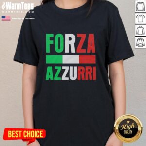 Retro ladies tee with Italy flag pattern, perfect for soccer fans supporting Forza Azzurri.
