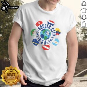 Nice Soccer City USA T-Shirt featuring a vibrant design perfect for fans of American soccer and casual wear.