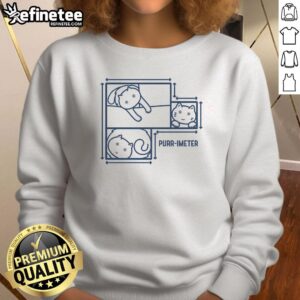 Alt Text: Cute Purr Imeter Maths Cat Pun Sweatshirt featuring a playful cat graphic and humorous math-themed design.