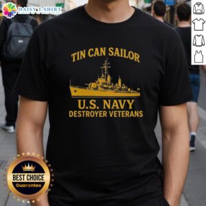 Premium Tin Can Sailor US Navy Destroyer Veterans vintage t-shirt featuring a classic design for proud military supporters.