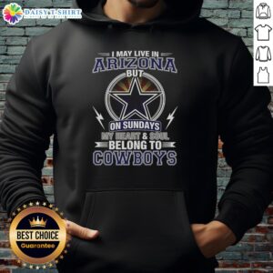 Official Dallas Cowboys NFL hoodie featuring 'My heart and soul belong to Cowboys' design, perfect for fans in Arizona.