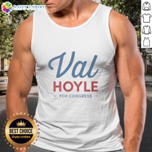 Official Val Hoyle for Congress tank top featuring campaign logo and vibrant design to support Val Hoyle's candidacy.