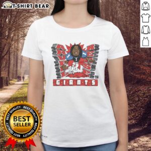 Pretty New York Giants Arvell Reese ladies tee featuring vibrant team colors and stylish design for female fans.