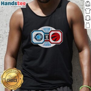 Orlando Magic vs Toronto Raptors 2026 NBA Playoffs Semifinals tank top featuring team logos and vibrant colors.