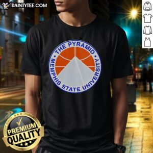 Top The Pyramid Memphis State University T-Shirt featuring iconic design and vibrant colors for fans and alumni.