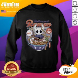Vintage sweatshirt featuring Pretty Hallownest Ramen design, perfect for cozy wear and gaming enthusiasts.