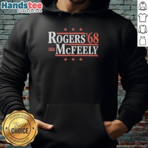 Alt Text: Vintage hoodie featuring the iconic Original Fred McFeely Rogers 68 small bus design in vibrant colors.