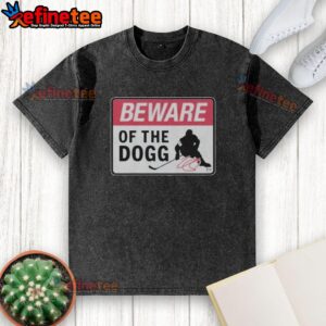 Premium Nathan MacKinnon Beware Of The Dogg Sign Washed T-Shirt featuring a stylish graphic and comfortable fit.