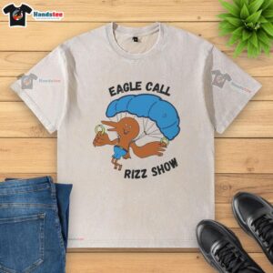 Nice Eagle Call Rizz Show washed t-shirt featuring a vibrant eagle graphic on a comfortable, stylish cotton tee.