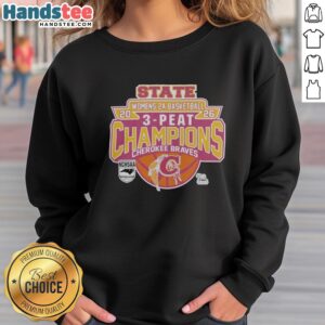 Official Cherokee Braves 2026 NCHSAA Women's 2A Basketball State Champions T-Shirt - Image 2