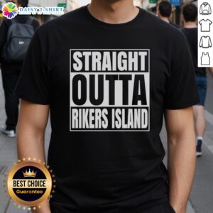 Premium Straight Outta Rikers Island T-Shirt featuring bold graphics for prison-themed fashion in the USA.