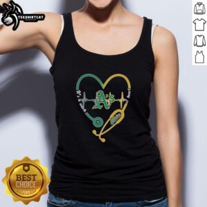 Premium Oakland Athletics stethoscope heartbeat tank top, perfect for fans showcasing their love for baseball and healthcare.
