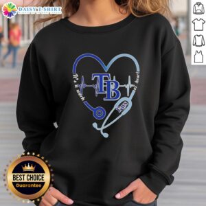 Alt Text: Top Tampa Bay Rays Stethoscope Heartbeat sweatshirt showcasing team spirit and love for baseball.