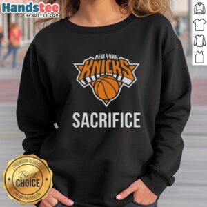 Alt Text: Vintage sweatshirt featuring the Original New York Knicks Sacrifice logo, perfect for fans and collectors.
