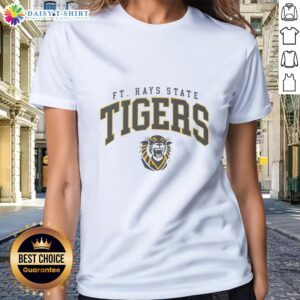 Original Fort Hays State Tigers classic logo on a ladies tee, perfect for fans of FHSU apparel.