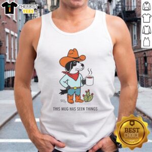 Nice Sam Larson Cowdog Coffee tank top featuring playful design, perfect for dog lovers and coffee enthusiasts.