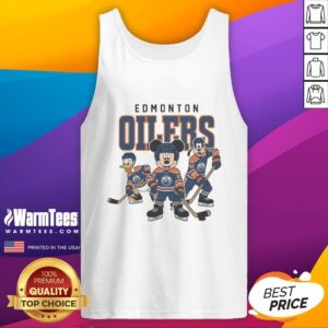Pretty Edmonton Oilers Disney team ice hockey tank top featuring vibrant colors and fun design for fans.