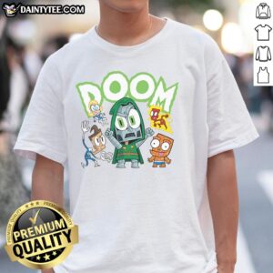 Stylish Nice Doom Generation Dr Doom T-Shirt featuring bold graphics and vibrant colors for Marvel fans.