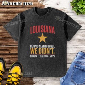 Nice Julia Letlow celebrates winning Louisiana Senate primary 2026, wearing a Trump endorsed washed T-shirt.