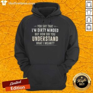 Hot You Say That I'm Dirty Minded Hoodie featuring playful text design, perfect for casual and trendy outfits.
