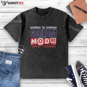 Pretty Paige and Brie Bella wearing Scream Mode logo washed t-shirt, showcasing trendy graphic tee style.