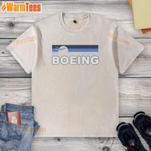 Alt Text: Original Boeing 2026 Wanderer Vintage Washed T-Shirt in soft fabric, featuring classic Boeing logo design.