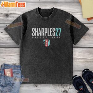 Nice Sharples Kansas City Current KC logo washed t-shirt in stylish design, perfect for fans and casual wear.