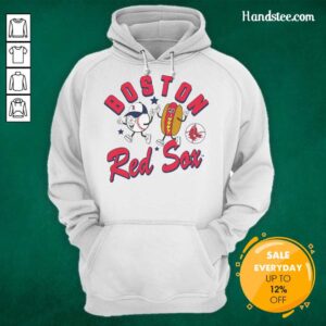 Alt Text: Premium toddler Mitchell & Ness natural Boston Red Sox snack hoodie featuring a cozy design and team logo.