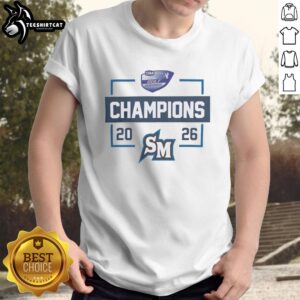 Cal State San Marcos 2026 CCAA Golf Champions T-Shirt celebrating victory with vibrant colors and team logo.