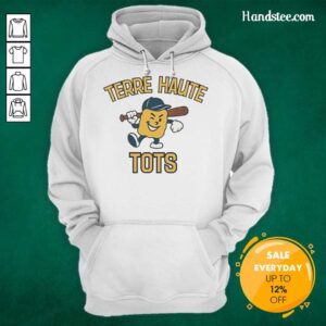 Awesome Terre Haute Tots mascot hoodie featuring vibrant colors and mascot design, perfect for fans and kids.
