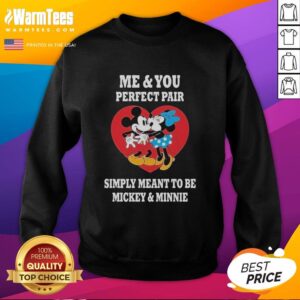 Premium Mickey and Minnie sweatshirt, 'Perfect Fair Simply Meant To Be,' showcasing a cozy design for Disney lovers.