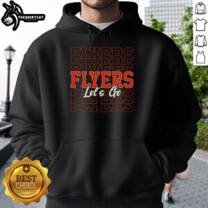 Pretty vintage flyers design on a stylish 'Let's Go' hoodie, perfect for casual wear and retro fashion lovers.