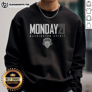Good Monday 21 Washington Spirit sweatshirt featuring team logo and vibrant colors, perfect for soccer fans.