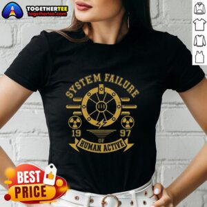 Nice System Failure 1997 Human Action Ladies Tee featuring a stylish, retro design perfect for casual wear.