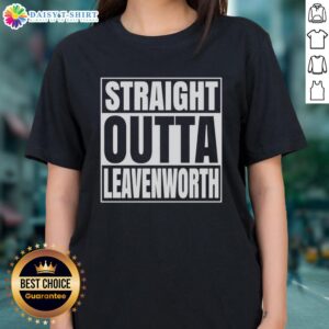 Premium Straight Outta Leavenworth United States Prison Ladies Tee in stylish design, perfect for casual wear.