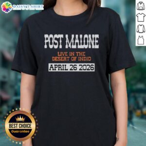 Good Post Malone concert tee from April 26, 2026, in Indio, CA, featuring stylish design for ladies.