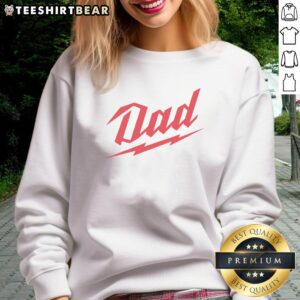 Awesome Dad Lightning Script Sweatshirt in navy blue, showcasing a stylish design perfect for casual wear.