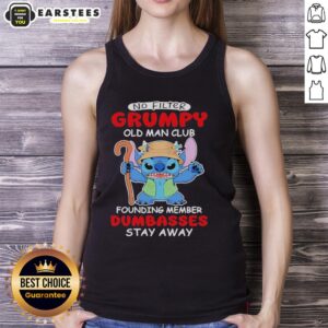 Grumpy old man club tank top featuring cute Stitch design; perfect for those who embrace humor and individuality.