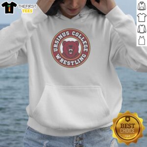 Alt Text: Premium Ursinus College Wrestling Logo Hoodie featuring a bold design and vibrant school colors for fans and athletes.