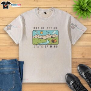 Awesome Out Of Office State Of Mind washed t-shirt featuring a relaxed fit and vibrant graphic design for casual wear.