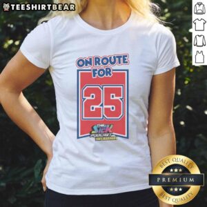 Original On Route for 25 The Sick Podcast with Tony Marinaro Ladies Tee showcasing vibrant design and logo.