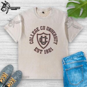 Original Creston University College CU University Est 1921 washed t-shirt showcasing vintage style and comfort.