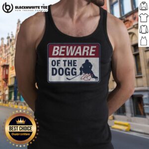 Official Nathan MacKinnon Beware of the Dogg tank top featuring a bold graphic design for hockey fans.
