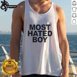 Premium Most Hated Boy Basic Tank Top in black, featuring a trendy design and comfortable fit for casual wear.
