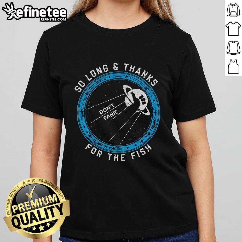 nice-so-long-thanks-for-the-fish-ladies-tee Nice So Long Thanks For The Fish Ladies Tee featuring a playful fish graphic on a stylish women's t-shirt.