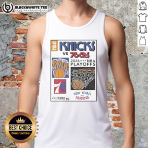 Good New York Knicks Playoffs tank top featuring team colors and logo, perfect for Round 2 match-up fans.
