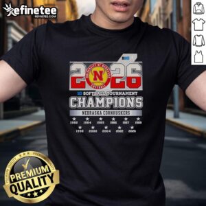 Alt Text: Original Nebraska Cornhuskers 2026 Big Ten Softball Tournament Champions T-Shirt featuring team colors and logo.